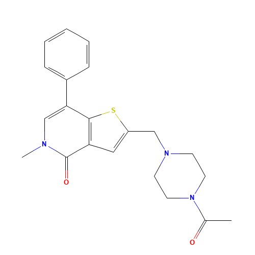 2-[(4-acetylpiperazin-1-yl)methyl]-5-methyl-7-phenylthieno[3,2-c]pyridin-4-one (CAS: 1610518-50-7) - Related Chemical Product