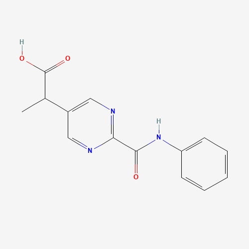 2-[2-(phenylcarbamoyl)pyrimidin-5-yl]propanoic acid (CAS: 1419603-42-1) - Chemical Structure and Molecular Formula 