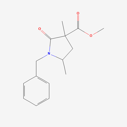 methyl 1-benzyl-3,5-dimethyl-2-oxopyrrolidine-3-carboxylate (CAS: 664364-25-4) - Chemical Structure and Molecular Formula 