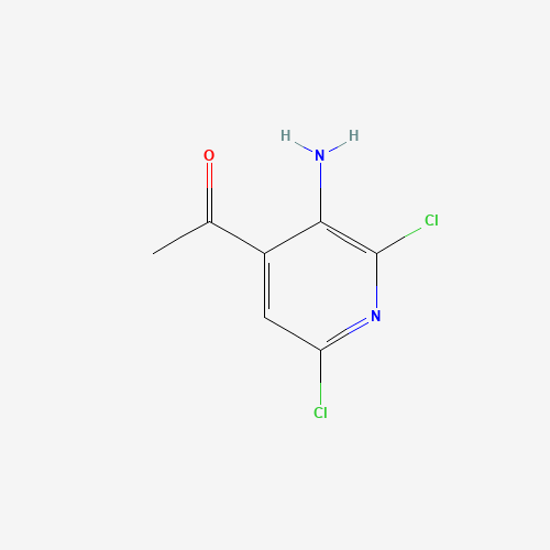 1-(3-amino-2,6-dichloropyridin-4-yl)ethanone (CAS: 912772-91-9) - Chemical Structure and Molecular Formula 