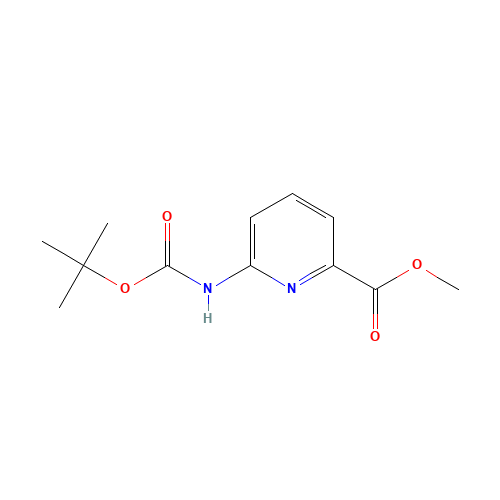 methyl 6-[(2-methylpropan-2-yl)oxycarbonylamino]pyridine-2-carboxylate (CAS: 258497-48-2) - Chemical Structure and Molecular Formula 