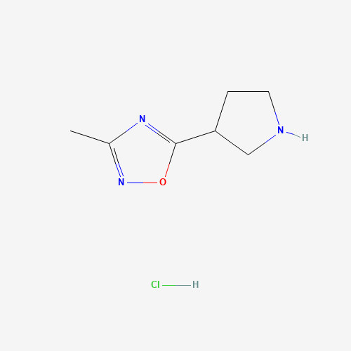 3-methyl-5-pyrrolidin-3-yl-1,2,4-oxadiazole;hydrochloride (CAS: 1121057-52-0) - Chemical Structure and Molecular Formula 
