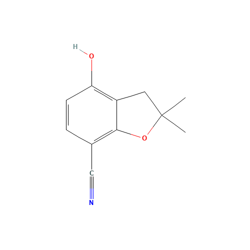 4-hydroxy-2,2-dimethyl-3H-1-benzofuran-7-carbonitrile (CAS: 664364-65-2) - Chemical Structure and Molecular Formula 