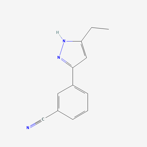 3-(5-ethyl-1H-pyrazol-3-yl)benzonitrile (CAS: 1440955-62-3) - Chemical Structure and Molecular Formula 