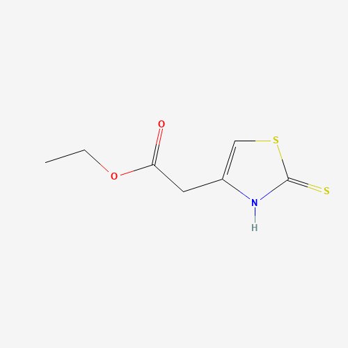 ethyl 2-(2-sulfanylidene-3H-1,3-thiazol-4-yl)acetate (CAS: 228566-78-7) - Chemical Structure and Molecular Formula 