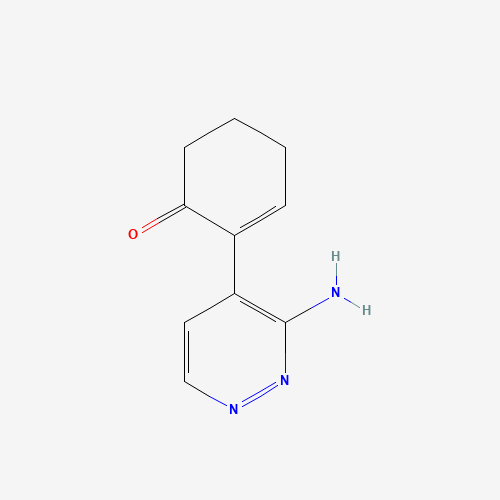 2-(3-aminopyridazin-4-yl)cyclohex-2-en-1-one (CAS: 1450597-79-1) - Chemical Structure and Molecular Formula 