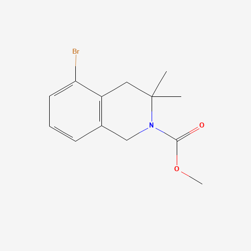methyl 5-bromo-3,3-dimethyl-1,4-dihydroisoquinoline-2-carboxylate (CAS: 1430115-63-1) - Chemical Structure and Molecular Formula 