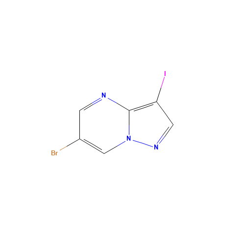 6-bromo-3-iodopyrazolo[1,5-a]pyrimidine (CAS: 1109284-33-4) - Chemical Structure and Molecular Formula 