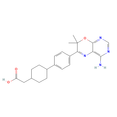2-[4-[4-(4-amino-7,7-dimethylpyrimido[4,5-b][1,4]oxazin-6-yl)phenyl]cyclohexyl]acetic acid (CAS: 701236-77-3) - Related Chemical Product