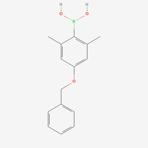 (2,6-dimethyl-4-phenylmethoxyphenyl)boronic acid (CAS: 865139-18-0) - Chemical Structure and Molecular Formula 