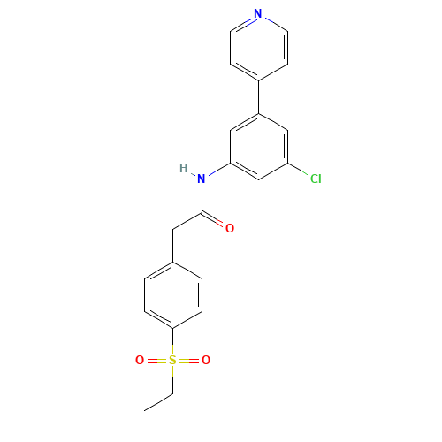 N-(3-chloro-5-pyridin-4-ylphenyl)-2-(4-ethylsulfonylphenyl)acetamide (CAS: 1426804-09-2) - Related Chemical Product