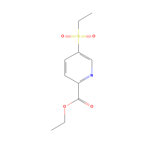 ethyl 5-ethylsulfonylpyridine-2-carboxylate (CAS: 1314406-40-0) - Chemical Structure and Molecular Formula 