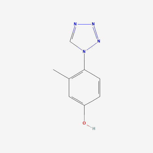 3-methyl-4-(tetrazol-1-yl)phenol (CAS: 1203172-72-8) - Chemical Structure and Molecular Formula 