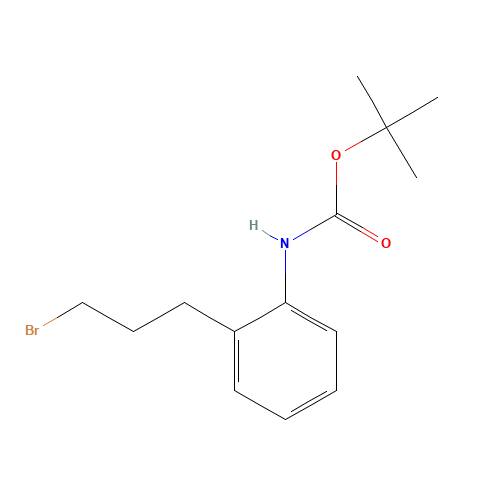 tert-butyl N-[2-(3-bromopropyl)phenyl]carbamate (CAS: 518285-16-0) - Chemical Structure and Molecular Formula 