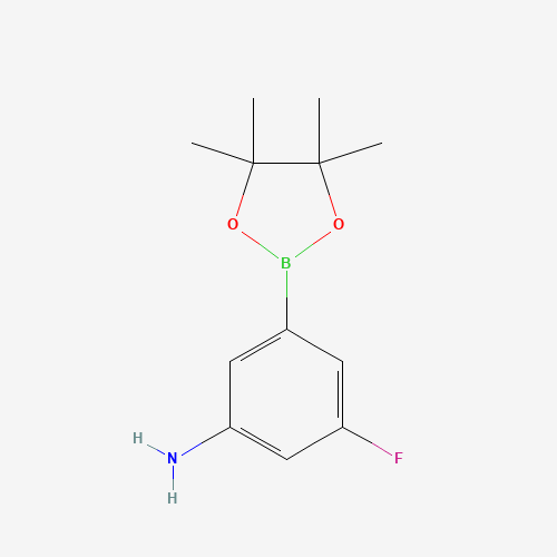 3-fluoro-5-(4,4,5,5-tetramethyl-1,3,2-dioxaborolan-2-yl)aniline (CAS: 710348-95-1) - Chemical Structure and Molecular Formula 