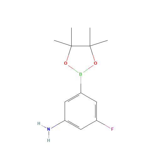 3-fluoro-5-(4,4,5,5-tetramethyl-1,3,2-dioxaborolan-2-yl)aniline (CAS: 710348-95-1) - Chemical Structure and Molecular Formula 
