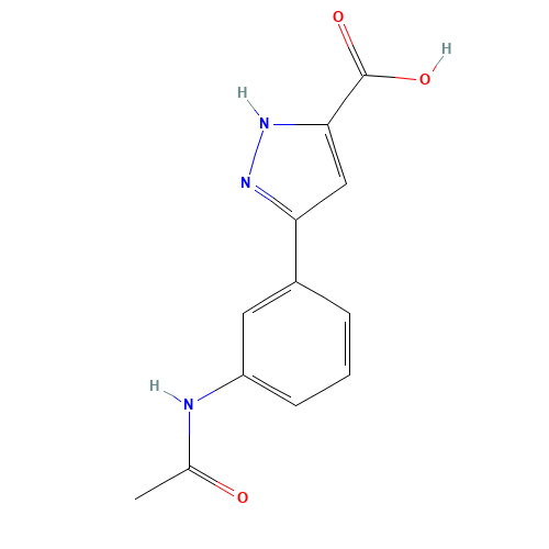 3-(3-acetamidophenyl)-1H-pyrazole-5-carboxylic acid (CAS: 1240061-39-5) - Related Chemical Product