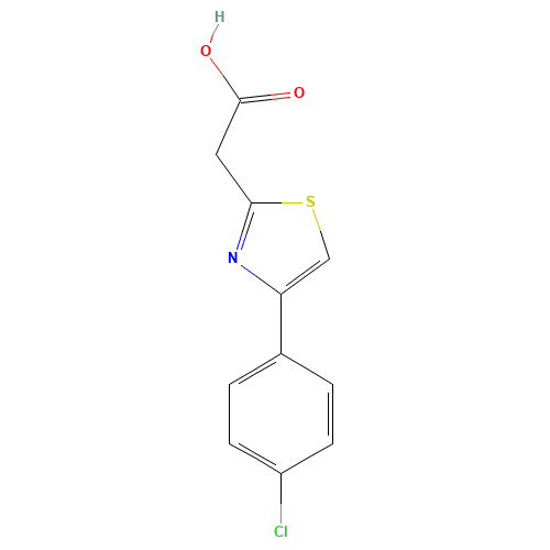 2-[4-(4-chlorophenyl)-1,3-thiazol-2-yl]acetic acid (CAS: 17969-44-7) - Chemical Structure and Molecular Formula 