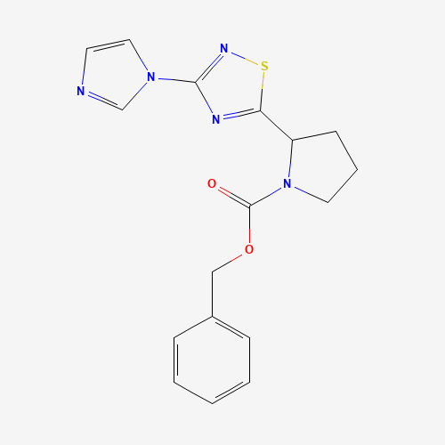 benzyl 2-(3-imidazol-1-yl-1,2,4-thiadiazol-5-yl)pyrrolidine-1-carboxylate (CAS: 888314-32-7) - Chemical Structure and Molecular Formula 