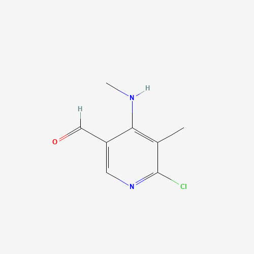 6-chloro-5-methyl-4-(methylamino)pyridine-3-carbaldehyde (CAS: 1538605-37-6) - Chemical Structure and Molecular Formula 