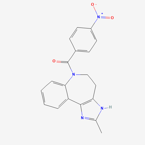 (2-methyl-4,5-dihydro-3H-imidazo[4,5-d][1]benzazepin-6-yl)-(4-nitrophenyl)methanone (CAS: 168626-71-9) - Chemical Structure and Molecular Formula 