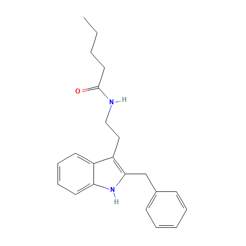 N-[2-(2-benzyl-1H-indol-3-yl)ethyl]pentanamide (CAS: 343263-95-6) - Chemical Structure and Molecular Formula 