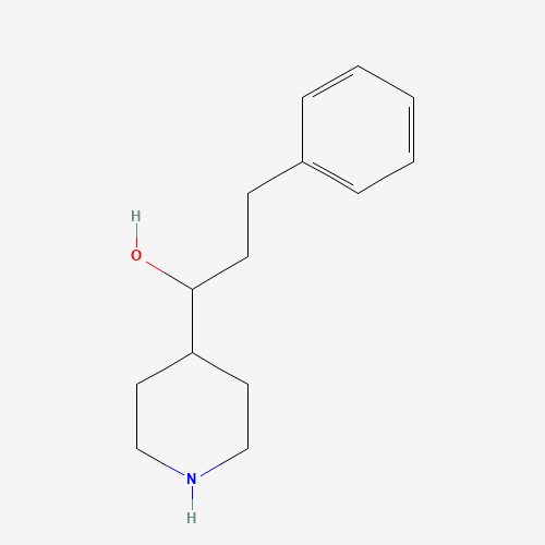 3-phenyl-1-piperidin-4-ylpropan-1-ol (CAS: 24152-52-1) - Chemical Structure and Molecular Formula 