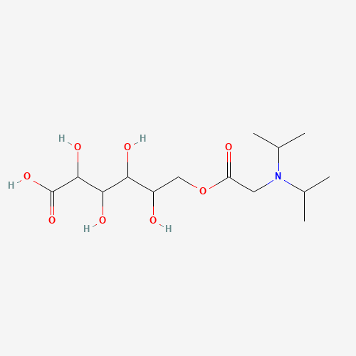 6-[2-[di(propan-2-yl)amino]acetyl]oxy-2,3,4,5-tetrahydroxyhexanoic acid (CAS: 11006-56-7) - Chemical Structure and Molecular Formula 