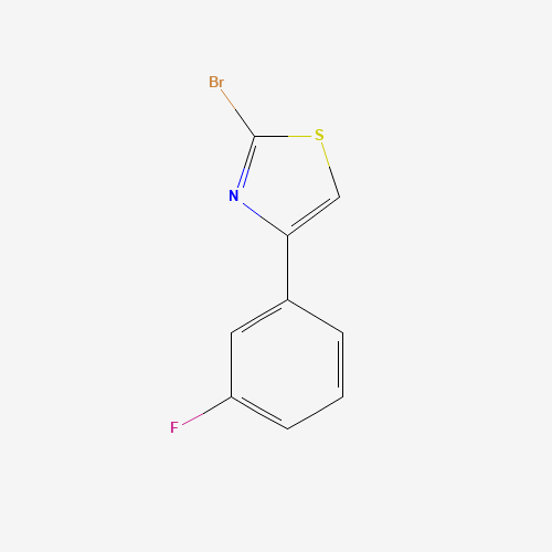 2-bromo-4-(3-fluorophenyl)-1,3-thiazole (CAS: 886367-85-7) - Chemical Structure and Molecular Formula 