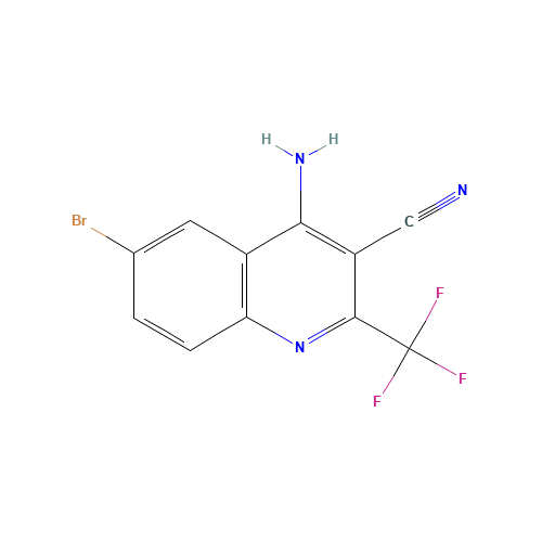 4-amino-6-bromo-2-(trifluoromethyl)quinoline-3-carbonitrile (CAS: 1209063-53-5) - Chemical Structure and Molecular Formula 
