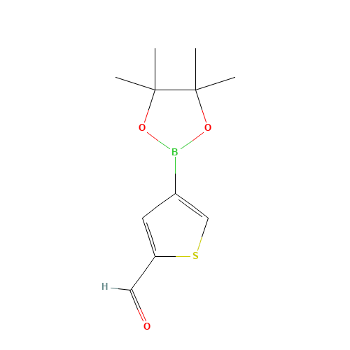 4-(4,4,5,5-tetramethyl-1,3,2-dioxaborolan-2-yl)thiophene-2-carbaldehyde (CAS: 881381-12-0) - Chemical Structure and Molecular Formula 