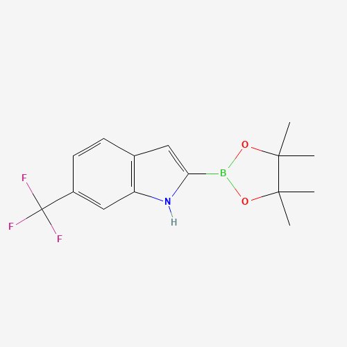 2-(4,4,5,5-tetramethyl-1,3,2-dioxaborolan-2-yl)-6-(trifluoromethyl)-1H-indole (CAS: 1557138-33-6) - Chemical Structure and Molecular Formula 