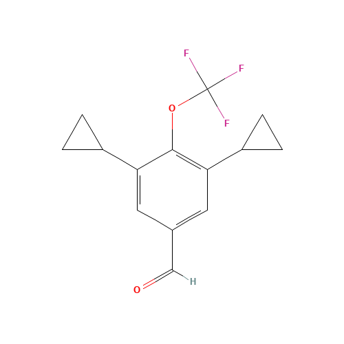 3,5-dicyclopropyl-4-(trifluoromethoxy)benzaldehyde (CAS: 1350760-75-6) - Chemical Structure and Molecular Formula 