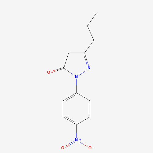 2-(4-nitrophenyl)-5-propyl-4H-pyrazol-3-one (CAS: 118048-86-5) - Chemical Structure and Molecular Formula 