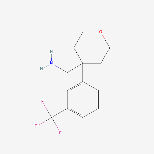 [4-[3-(trifluoromethyl)phenyl]oxan-4-yl]methanamine (CAS: 1152568-50-7) - Chemical Structure and Molecular Formula 