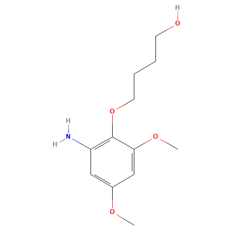 4-(2-amino-4,6-dimethoxyphenoxy)butan-1-ol (CAS: 1373753-91-3) - Chemical Structure and Molecular Formula 