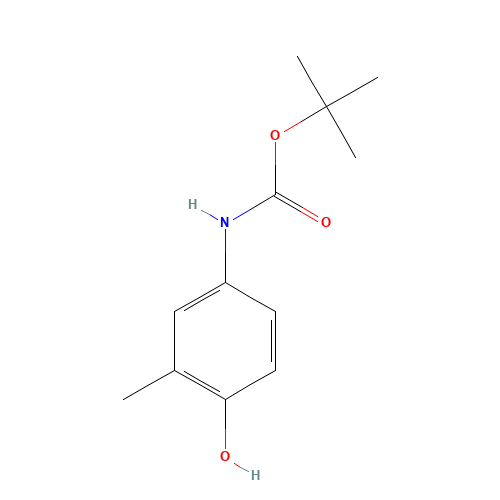 tert-butyl N-(4-hydroxy-3-methylphenyl)carbamate (CAS: 218966-28-0) - Chemical Structure and Molecular Formula 