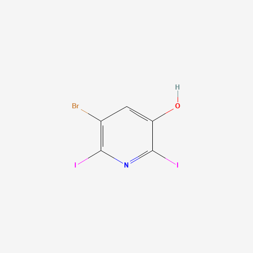 5-bromo-2,6-diiodopyridin-3-ol (CAS: 1040682-54-9) - Chemical Structure and Molecular Formula 