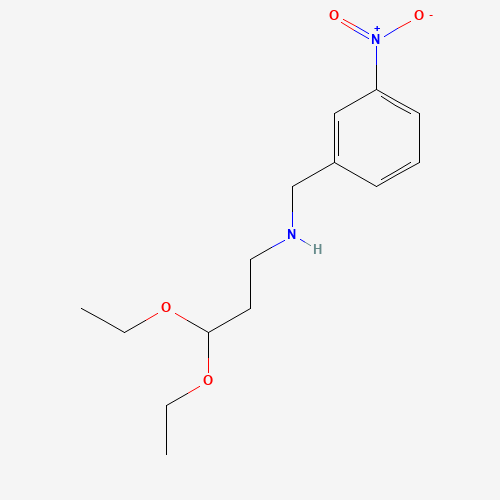3,3-diethoxy-N-[(3-nitrophenyl)methyl]propan-1-amine (CAS: 35582-06-0) - Chemical Structure and Molecular Formula 
