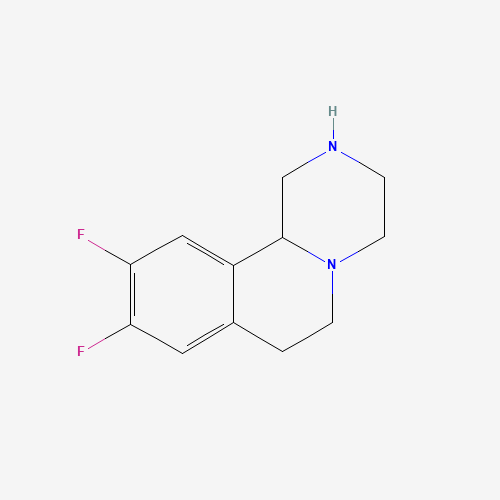 9,10-difluoro-2,3,4,6,7,11b-hexahydro-1H-pyrazino[2,1-a]isoquinoline (CAS: 1188331-34-1) - Chemical Structure and Molecular Formula 