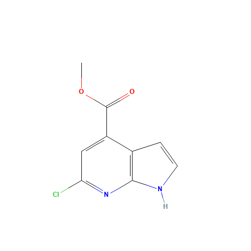 methyl 6-chloro-1H-pyrrolo[2,3-b]pyridine-4-carboxylate (CAS: 1190312-37-8) - Chemical Structure and Molecular Formula 