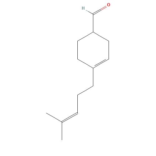 4-(4-methylpent-3-enyl)cyclohex-3-ene-1-carbaldehyde (CAS: 37677-14-8) - Chemical Structure and Molecular Formula 