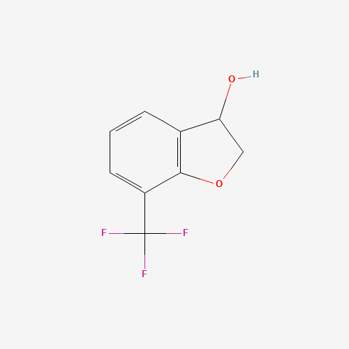 7-(trifluoromethyl)-2,3-dihydro-1-benzofuran-3-ol (CAS: 1202577-69-2) - Chemical Structure and Molecular Formula 