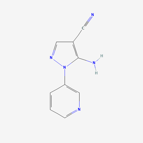 5-amino-1-pyridin-3-ylpyrazole-4-carbonitrile (CAS: 650638-16-7) - Chemical Structure and Molecular Formula 
