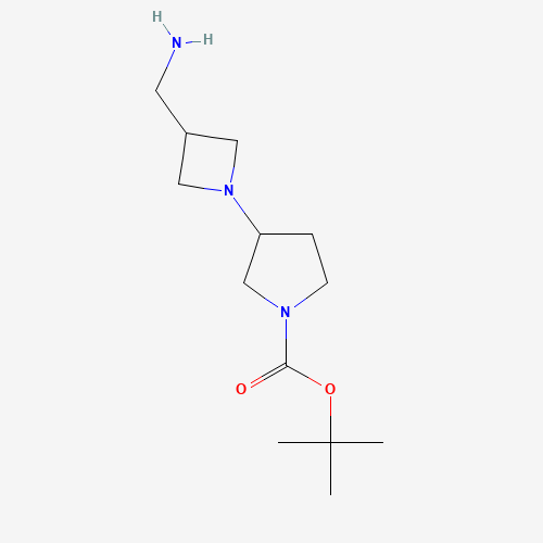 tert-butyl 3-[3-(aminomethyl)azetidin-1-yl]pyrrolidine-1-carboxylate (CAS: 883547-83-9) - Chemical Structure and Molecular Formula 