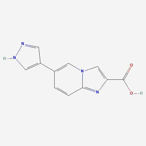 6-(1H-pyrazol-4-yl)imidazo[1,2-a]pyridine-2-carboxylic acid (CAS: 1167626-49-4) - Chemical Structure and Molecular Formula 