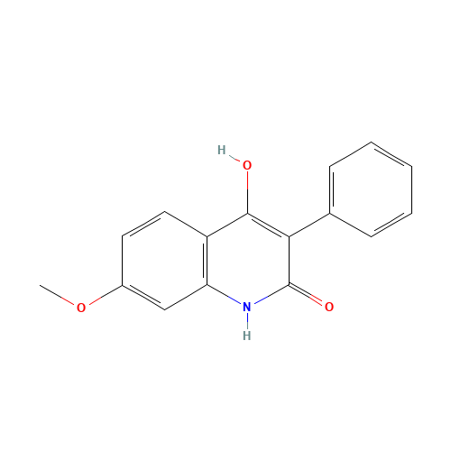 4-hydroxy-7-methoxy-3-phenyl-1H-quinolin-2-one (CAS: 28563-22-6) - Chemical Structure and Molecular Formula 