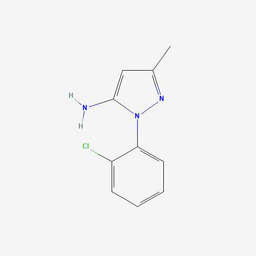2-(2-chlorophenyl)-5-methylpyrazol-3-amine (CAS: 42141-50-4) - Chemical Structure and Molecular Formula 