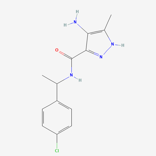 4-amino-N-[1-(4-chlorophenyl)ethyl]-5-methyl-1H-pyrazole-3-carboxamide (CAS: 915372-19-9) - Chemical Structure and Molecular Formula 