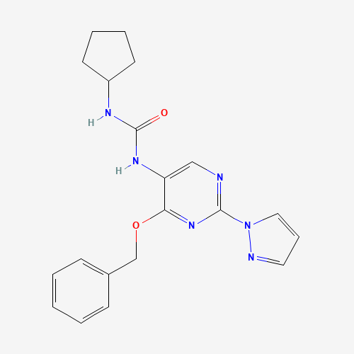 1-cyclopentyl-3-(4-phenylmethoxy-2-pyrazol-1-ylpyrimidin-5-yl)urea (CAS: 1343460-51-4) - Related Chemical Product